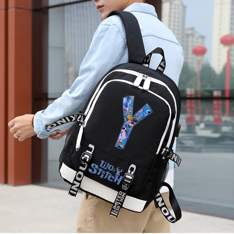 Mochila con estampado de Lilo Stitch para hombre y mujer, bolsa de ordenador con estampado de Lilo Stitch, bolsa de viaje para senderismo al aire libre, para estudiante