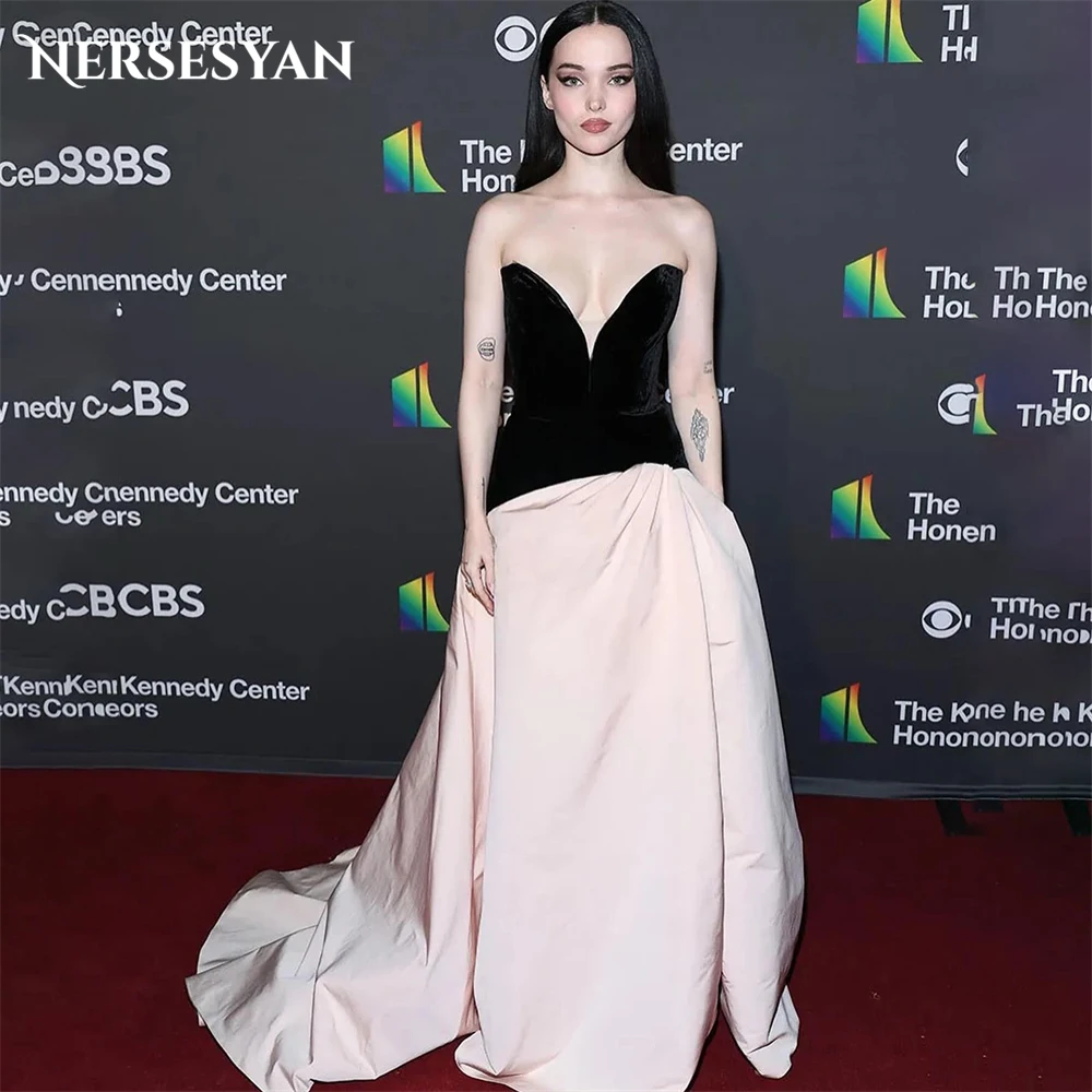 

Nersesyan Mixed Colors Formal Evening Dresses Elegant Off Shoulder A-Line Pleats Prom Dress Backless Sleeveless Party Gowns 2024