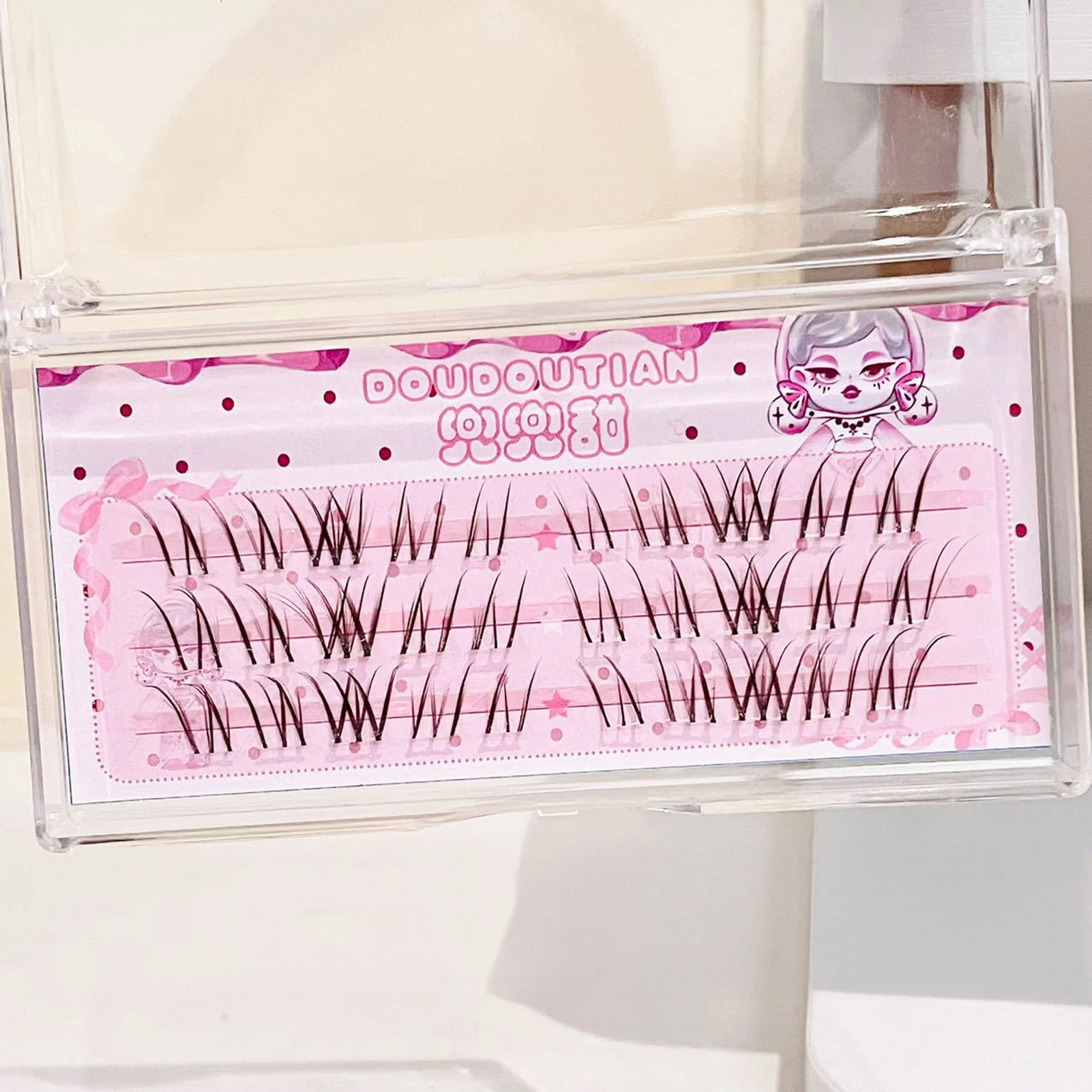 Doce marrom magnólia cílios postiços natural arejado estilo mangá cílios postiços para olhos asiáticos iniciante amigável cílios à prova dwaterproof água