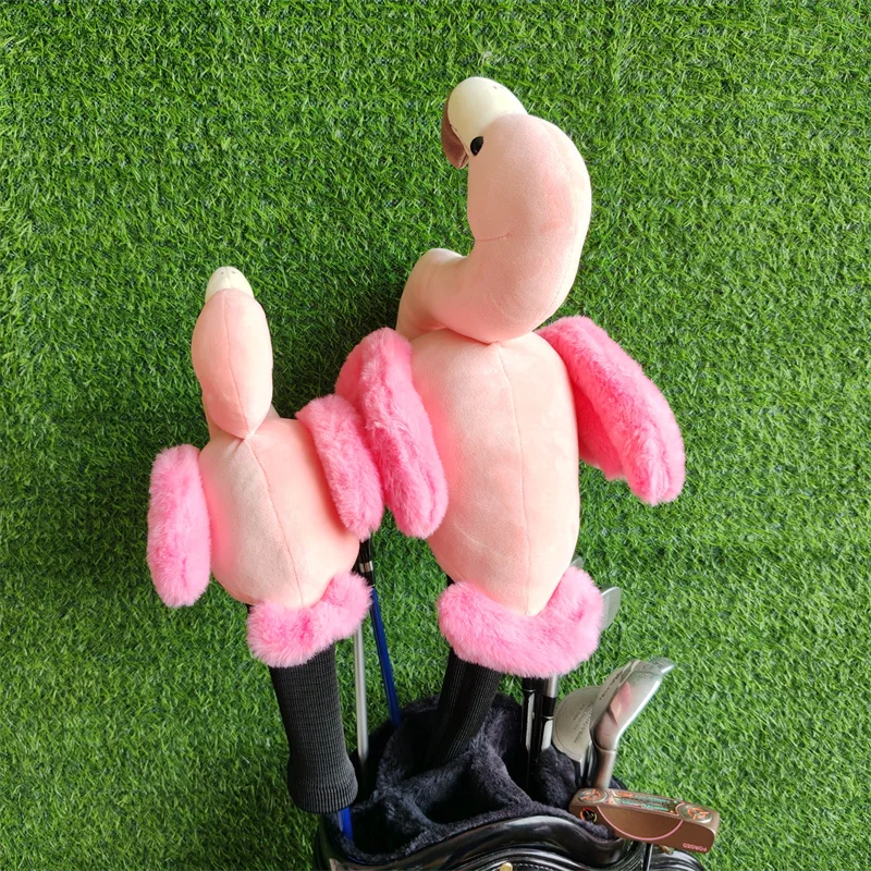 Flamingo Golf Driver Headcover Plush Bird Fairway Wood Head Cover Large Stock Drop Shipping