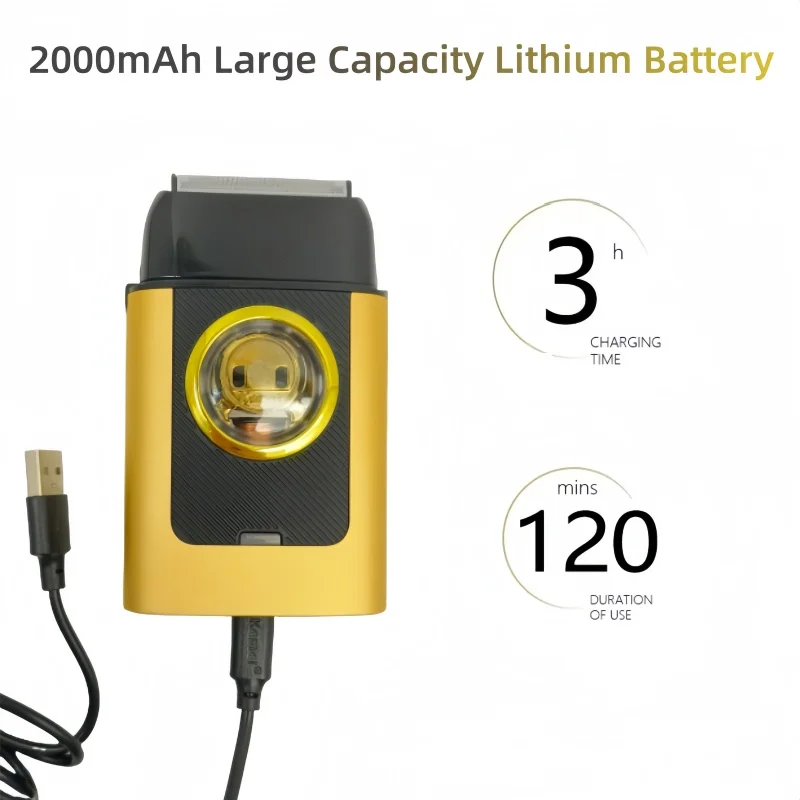 ماكينة حلاقة كهربائية لاسلكية للرجال من Kemei KM-T409، رأس ترددي، ماكينة تشذيب اللحية، أداء قوي، عمر بطارية طويل #6