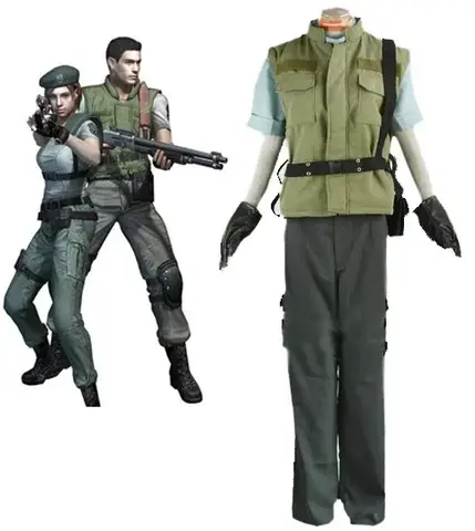 Custom Made Chris Redfield S.T.A.R.S. Uniform Cosplay Costume Full Set - RE Outfit Any Size