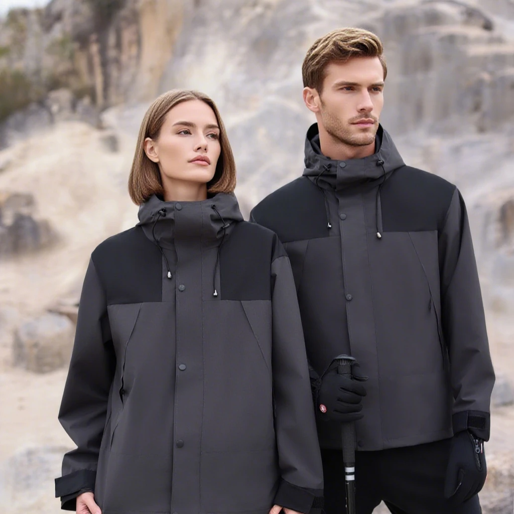 

2025 Unisex Hooded Jacket Three-proof Windbreaker Men Women Outdoor Thin Coat Long-sleeved Top Autumn Winter Casual Sportswear​​