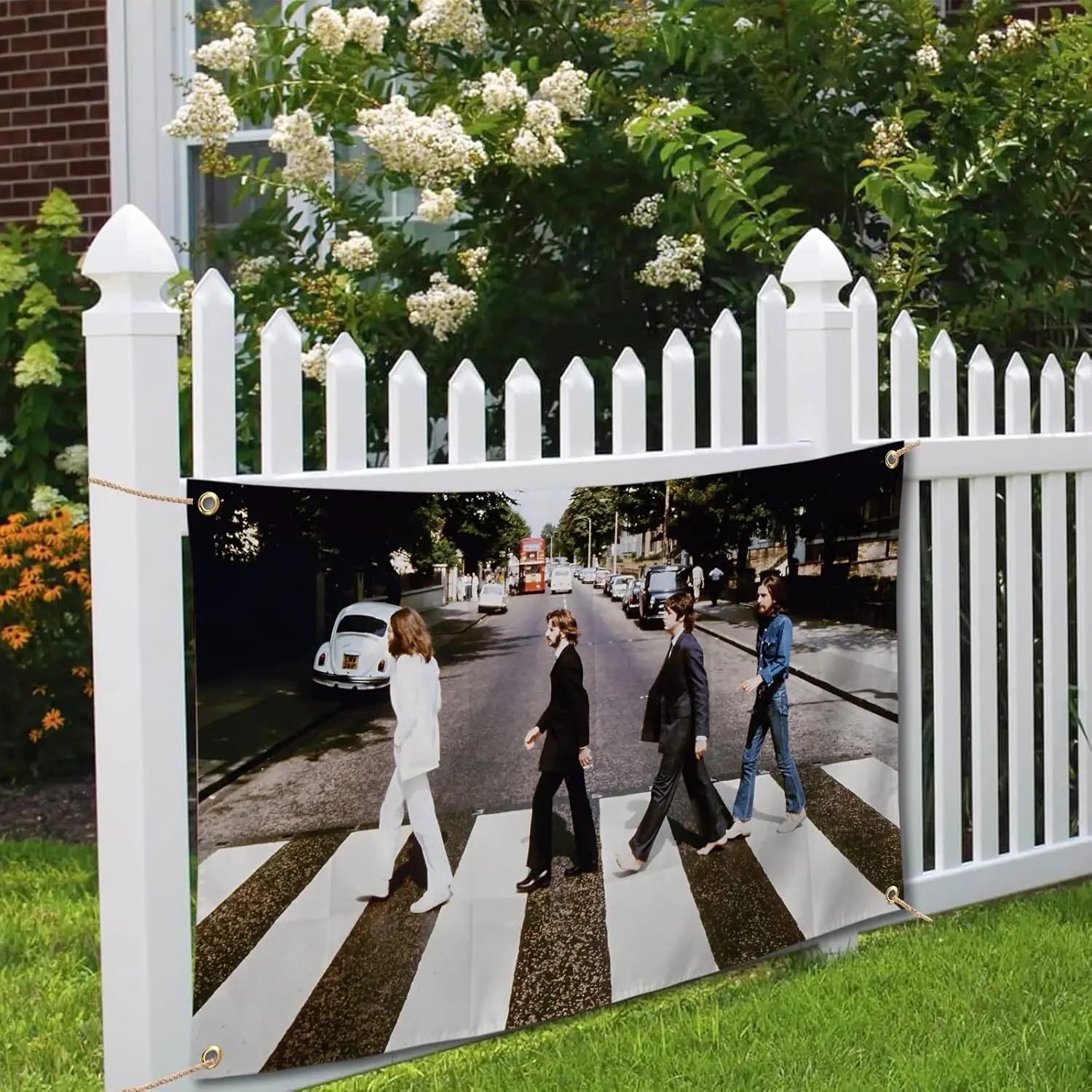 Musical Artist Flag Beatles-Abbey Road Album Cover Funny Poster Durable Man Cave Wall Flag with Brass Grommets 3x5 Feet Tapestry