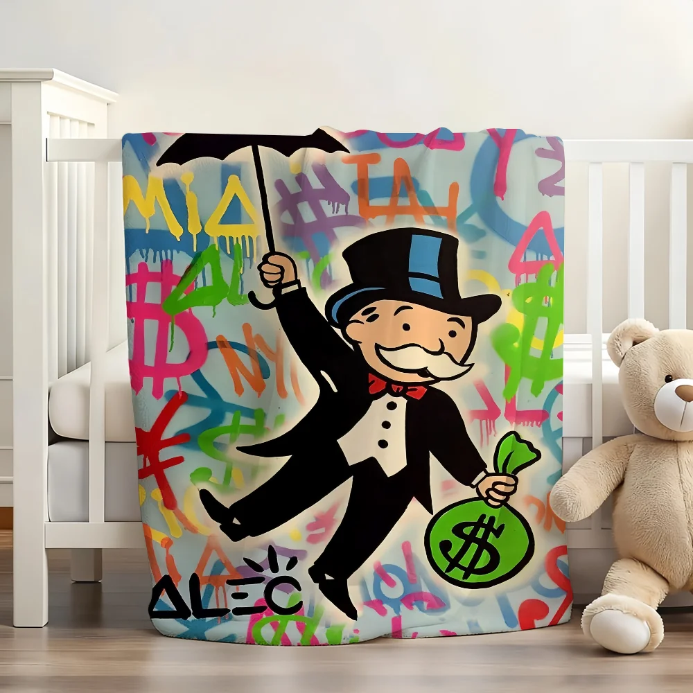 

Mind Game M-Monopoly Blanket Soft and Skin Friendly For Couch Bed Napping Bedspread All Seasons Comforter