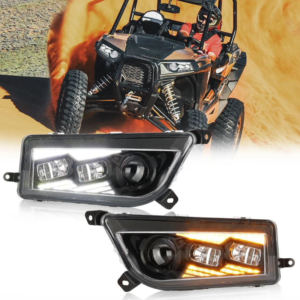 

KEMIMOTO UTV Front Headlight Compatible with Polaris RZR XP 1000/4 1000/XP Turbo/Turbo S /4 turbo /900 /S 900 General 1000 2014+