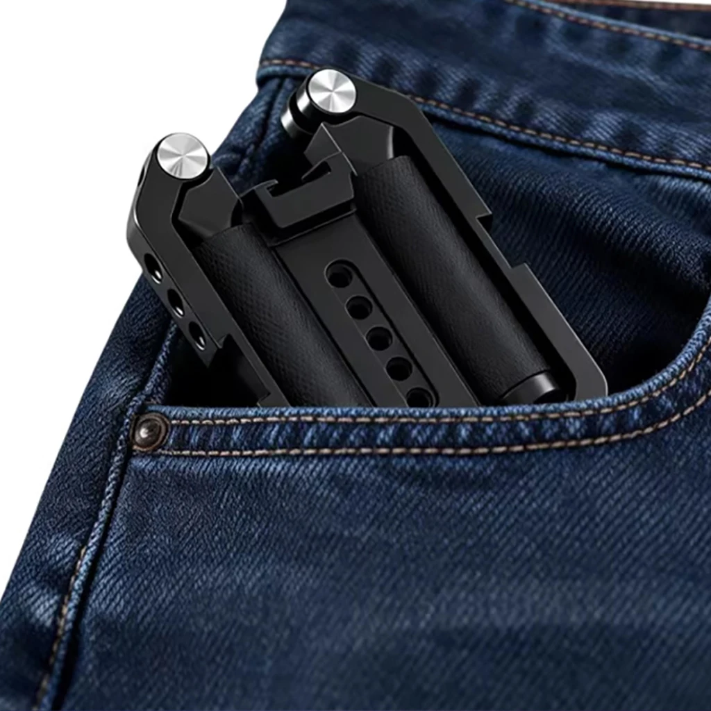 Faltbarer Telefonkäfig Videoaufnahme-Telefonstabilisator, Smartphone-Video-Rig mit Griffen für iPhone Samsung Huawei – Detail 17
