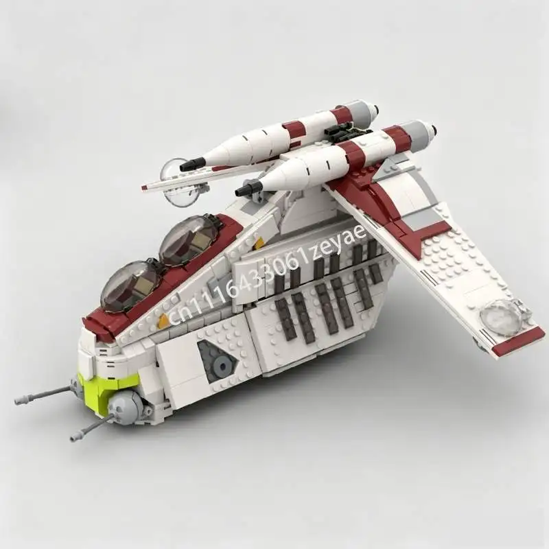 1317 PCS Republic Gunship MOC Sci Fi Vehicle Model Custom Building Blocks DIY Assembly Educational Toy Collection Display Gifts