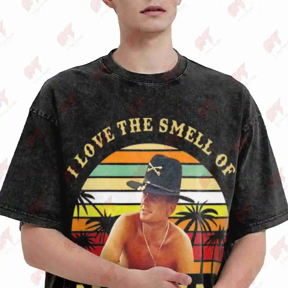 Napalm In The Morning Apocalypse Bill Kilgore Vintage Washed Tee Pure Cotton T-Shirt