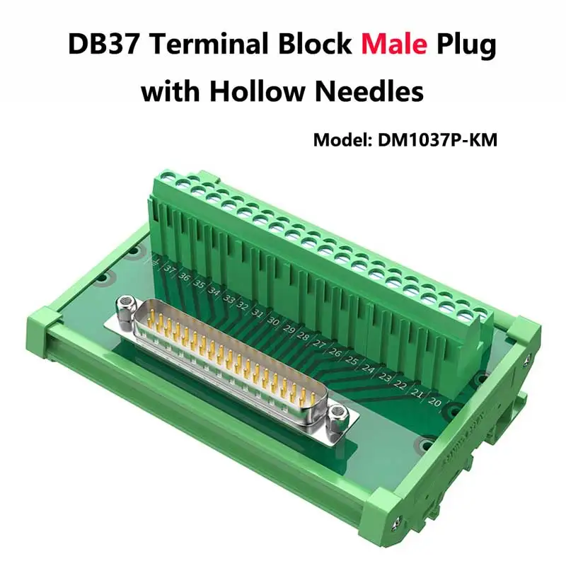 

DB37 Welding-free Male Plug Female Socket Relay Terminal Block 37 Pin Serial Port Connector Adapter Board Automated Rail Module