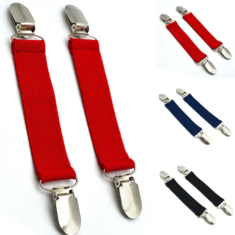 1Pcs Fashion Classic Multi-purpose Clothes Adjustable Fixed Seat Cushion Non-slip Solid Color Metal Elastic Clips For Men Women