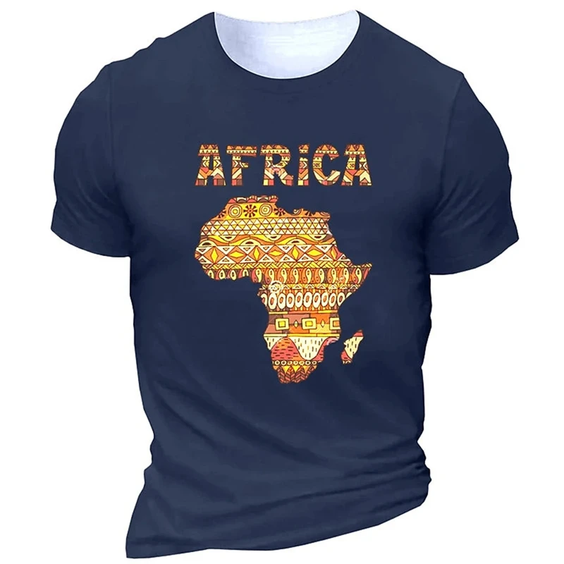 New Fashion Summer Men Women Short-sleeved T-shirts Africa Map 3d Print Unisex Simple Casual T Shirt Streetwear Round Neck Tops