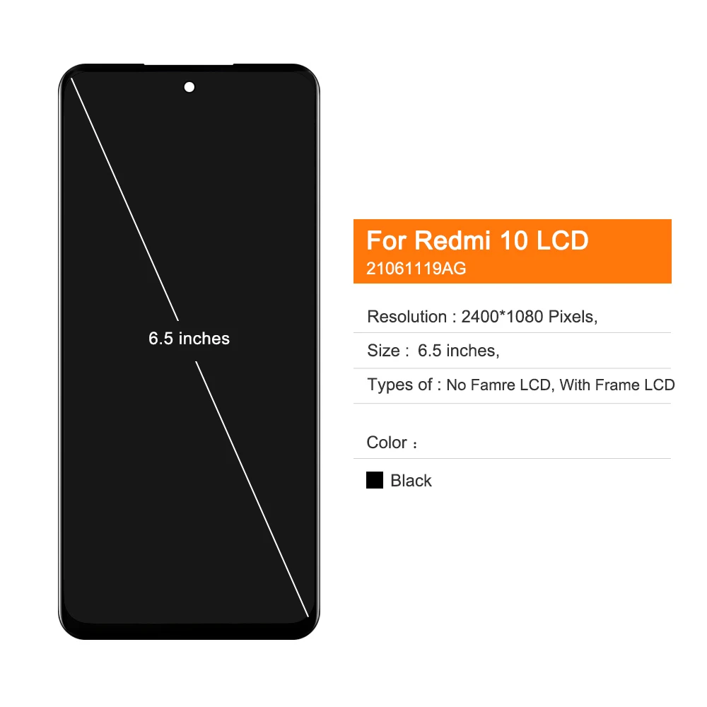 LCD da 6,5" per Xiaomi Redmi 10 21061119 Gruppo digitalizzatore touch screen con display LCD AG per la sostituzione dello schermo Redmi 10 Prime