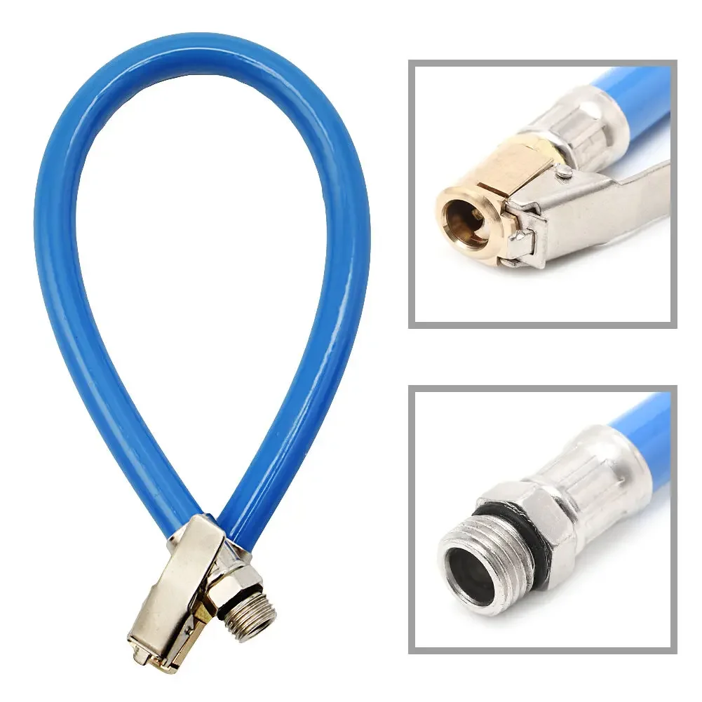 1PCS Car Air Rubber Hose Copper Lock On Clip Chuck Tire Inflator Self-locking Hose Tire Pressure Gun Accessories Pneumatic Tools
