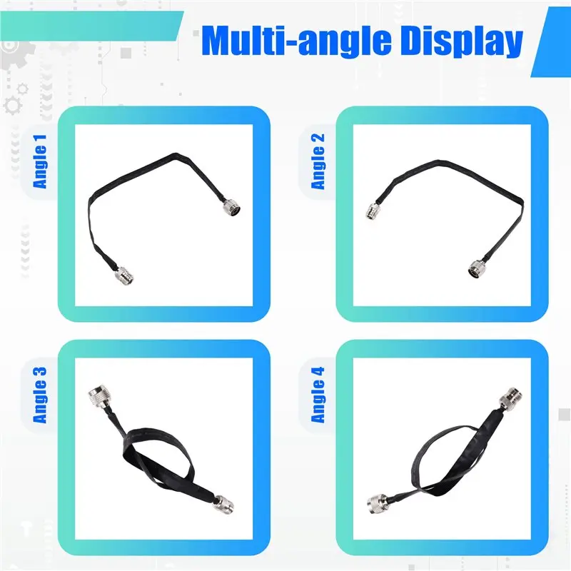 QWE-Temperature Resistant 40Cm Window Pass Cable Black Silver Flat Design N-Female Connector Reliable Signal Transmission