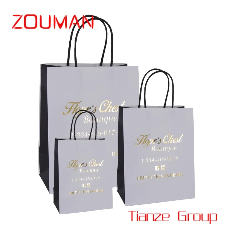 Custom , HDPK 2022 Factory Customized Kraft Paper Bags With Your Own Personal Logo Shopping Gift Paper Bags