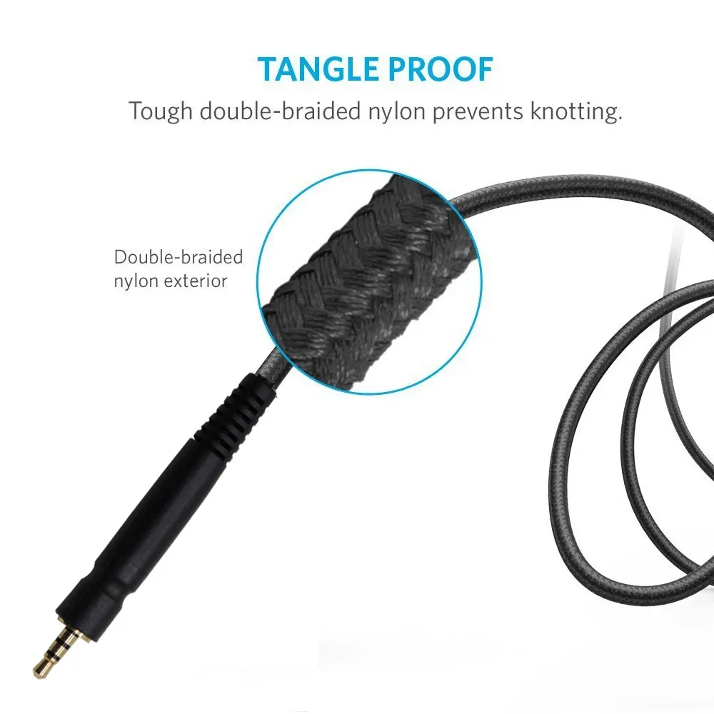 Сменный плетеный кабель-удлинитель OFC для наушников Epos Sennheiser Game G4me One Zero GSP 350 500 550 600 601 602 670