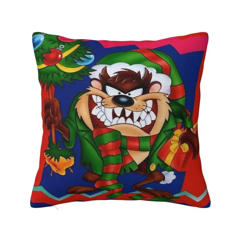 Custom Taz Tasmanians Devils Square Pillow Case Decoration Cushion Cover Throw Pillow for Living Room Double-sided Printing