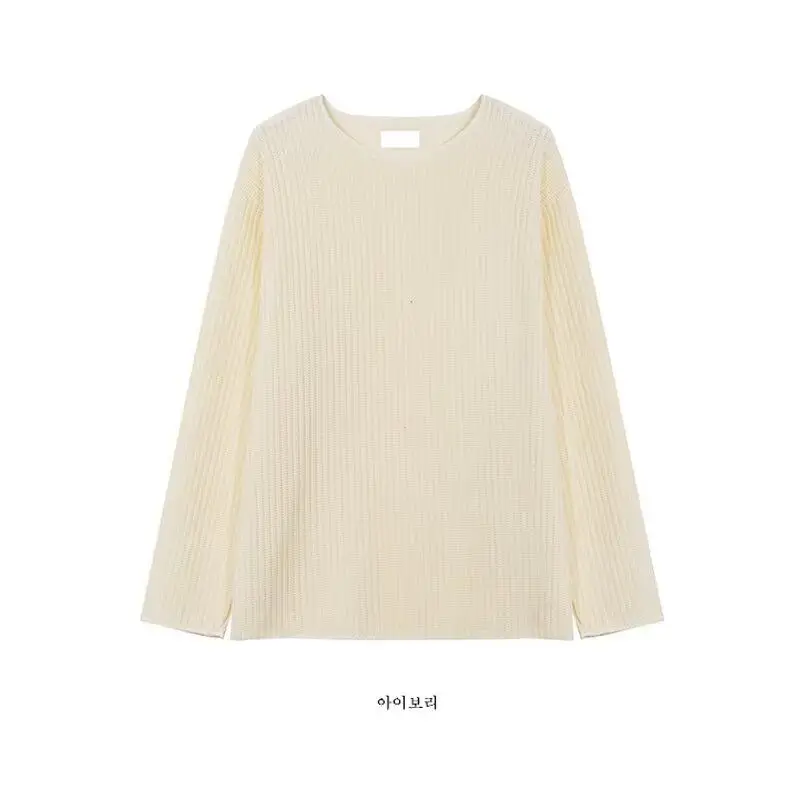 سترة طويلة محبوكة فضفاضة تناسب رقيقة مستديرة Ne لون نقي عادية Sle ألياف البوليستر موسم الشتاء الشباب الرجال Faion