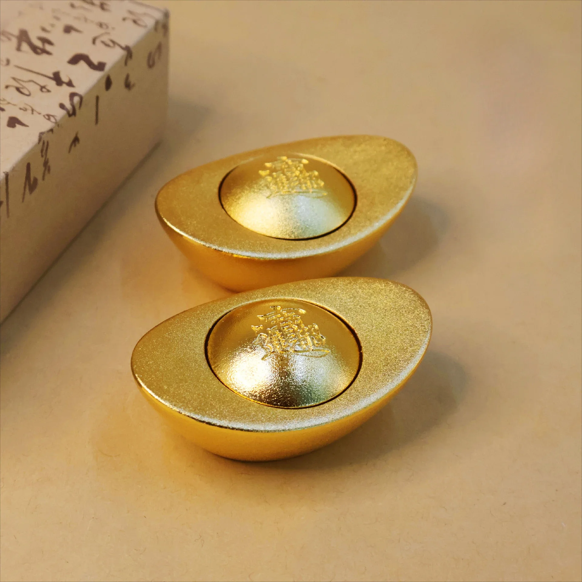 Gold Ingot Chinese Money Figurines Metal Ornament Feng Shui Lucky Yuanbao Home Room Decoration Auspicious New Year Gifts Toys