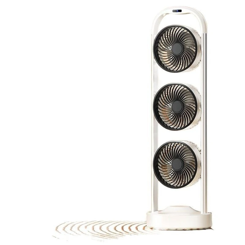 

Three-head air circulation electric fan household silent refrigeration mobile small air conditioner 360 degrees