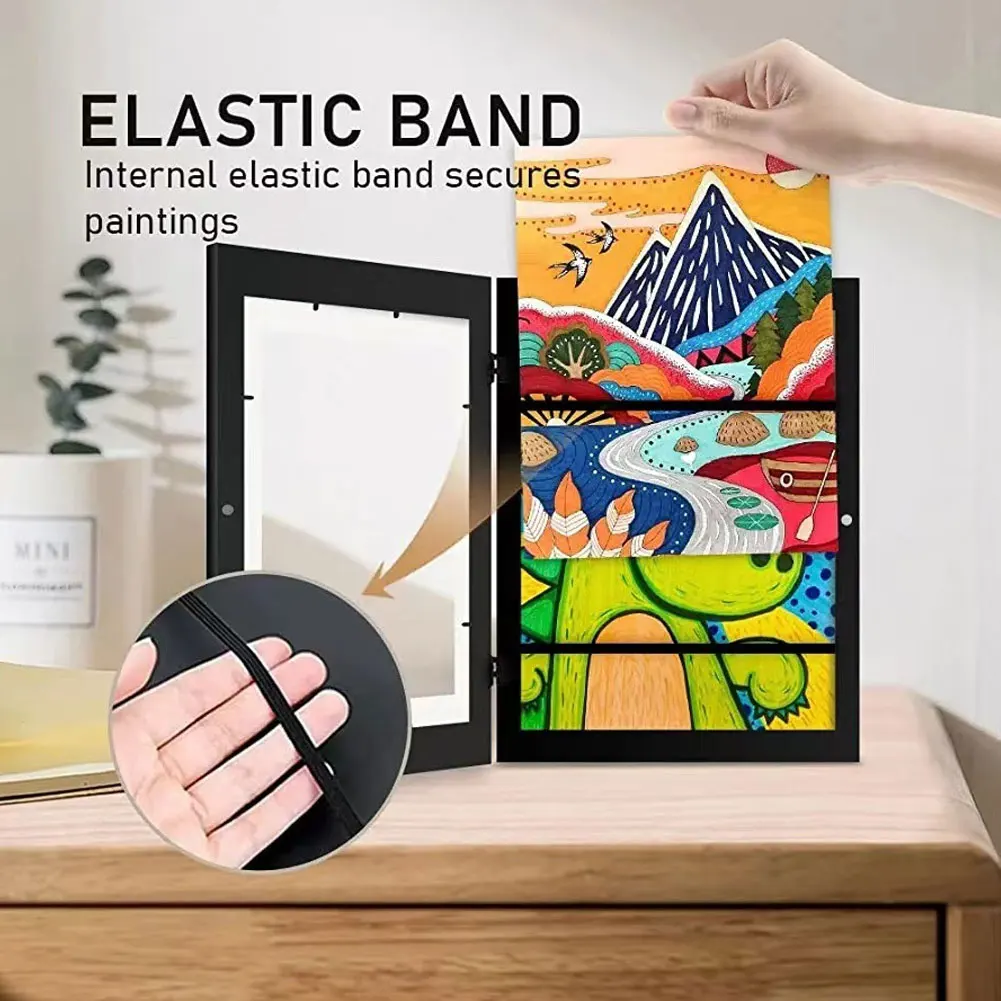 Kids Art Frame Magnetic Front Open Changeable Display Home Decor Kids Frametory For A6 Art Poster Photo Drawing Painting Picture