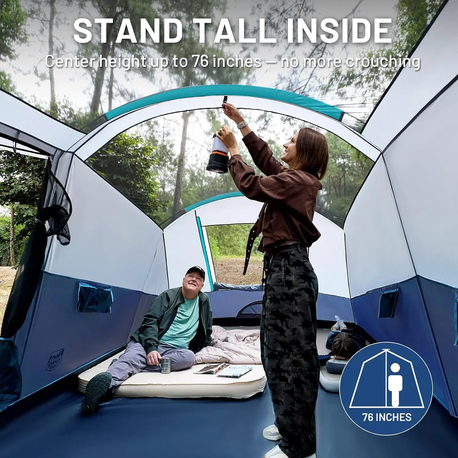 8 Person Camping Family Tent Screen Porch