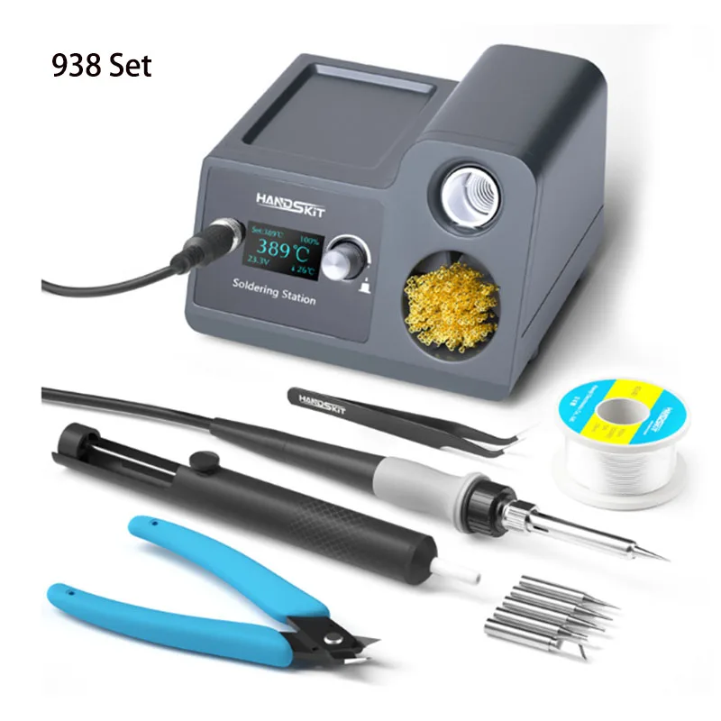 65W Digital Soldering Station Kit Adjustable Temperature Anti Static ESD Soldering Iron Kit for Electronics Repair DIY Welding