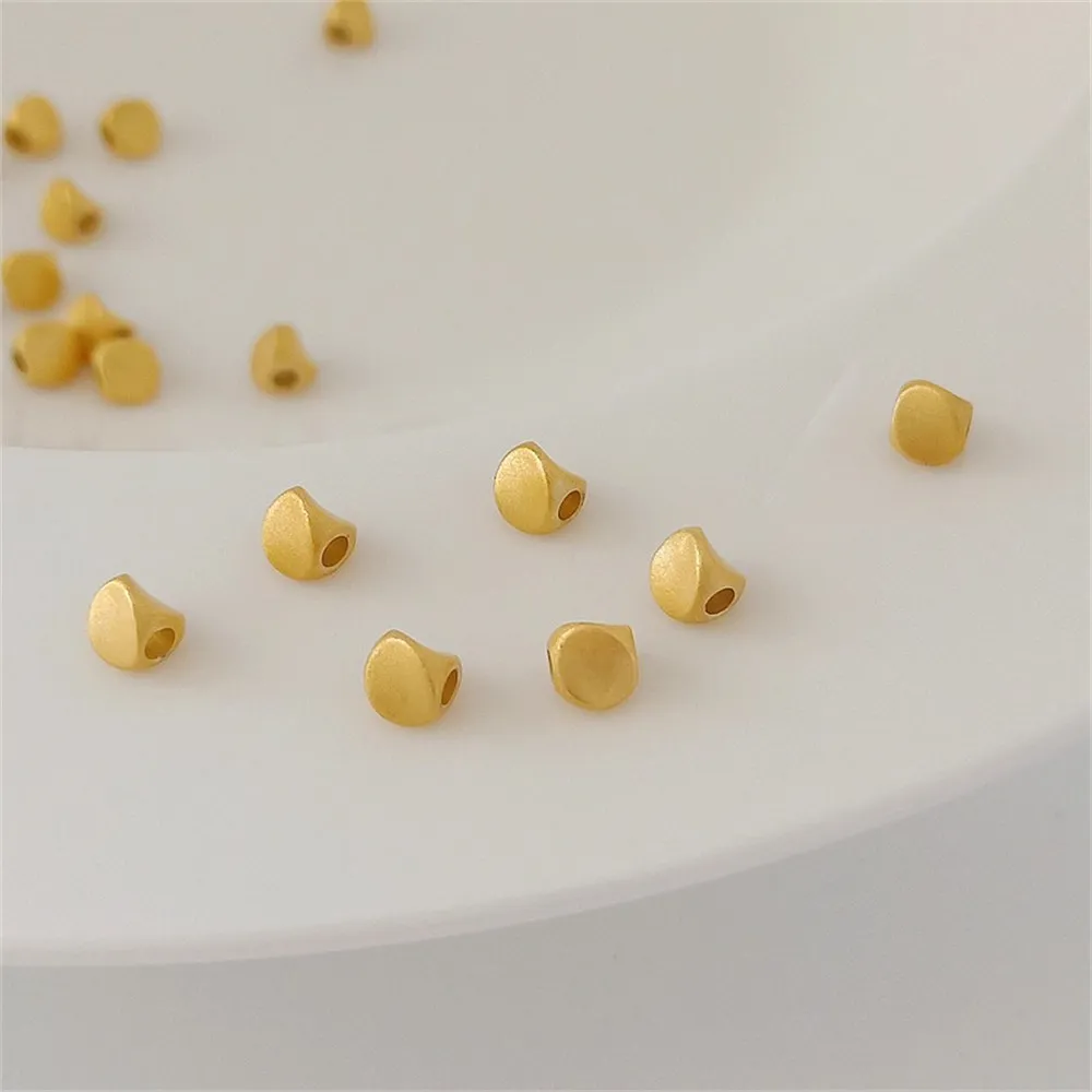 

18K Copper Gold Matte Twisted Beads 5mm Sand Gold Segregated Beads Traditional Gold String Beads DIY Handmade Jewelry Accessorie