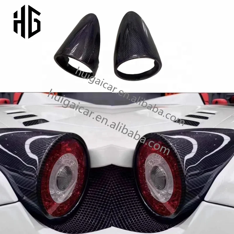 

OEM Style F458 Rear Bumper Light Covers Carbon Fiber Tail Lights Cover for Ferrari 458 Auto Parts