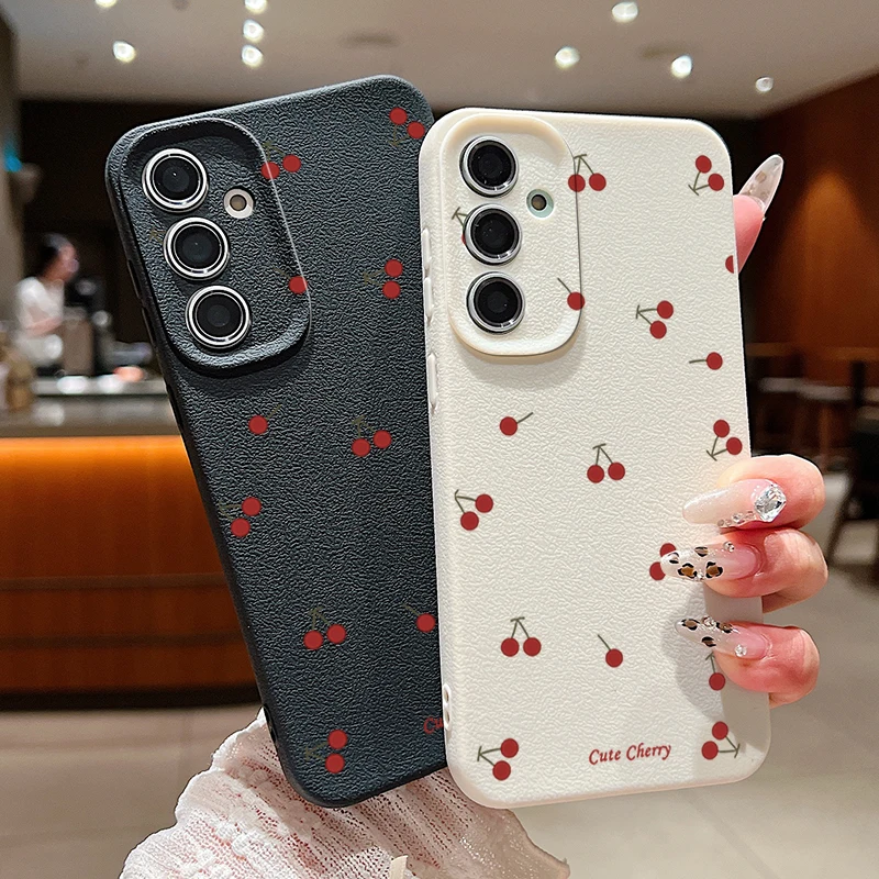 Cute Cherry Case For Samsung Galaxy S25 S24 S23 S22 Ultra S21 FE A14 A15 A16 A25 A26 A34 A35 A36 A52 A53 A54 A55 A56 5G Capa - náhled 3
