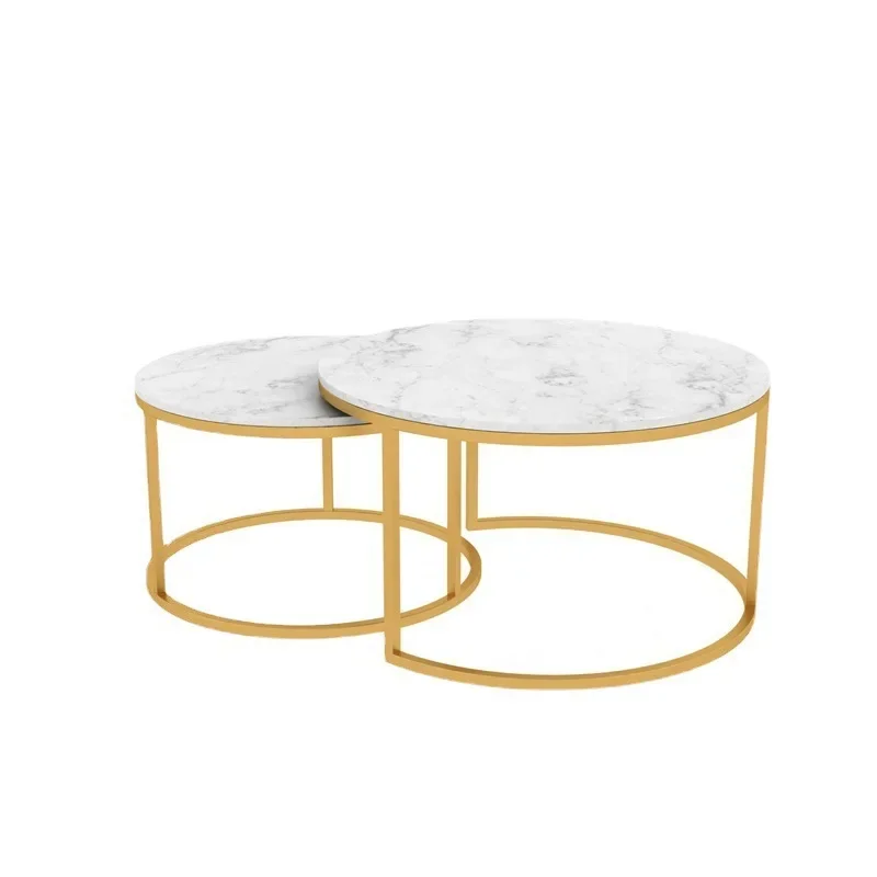Nordic marble round home living room coffee table rock slab
