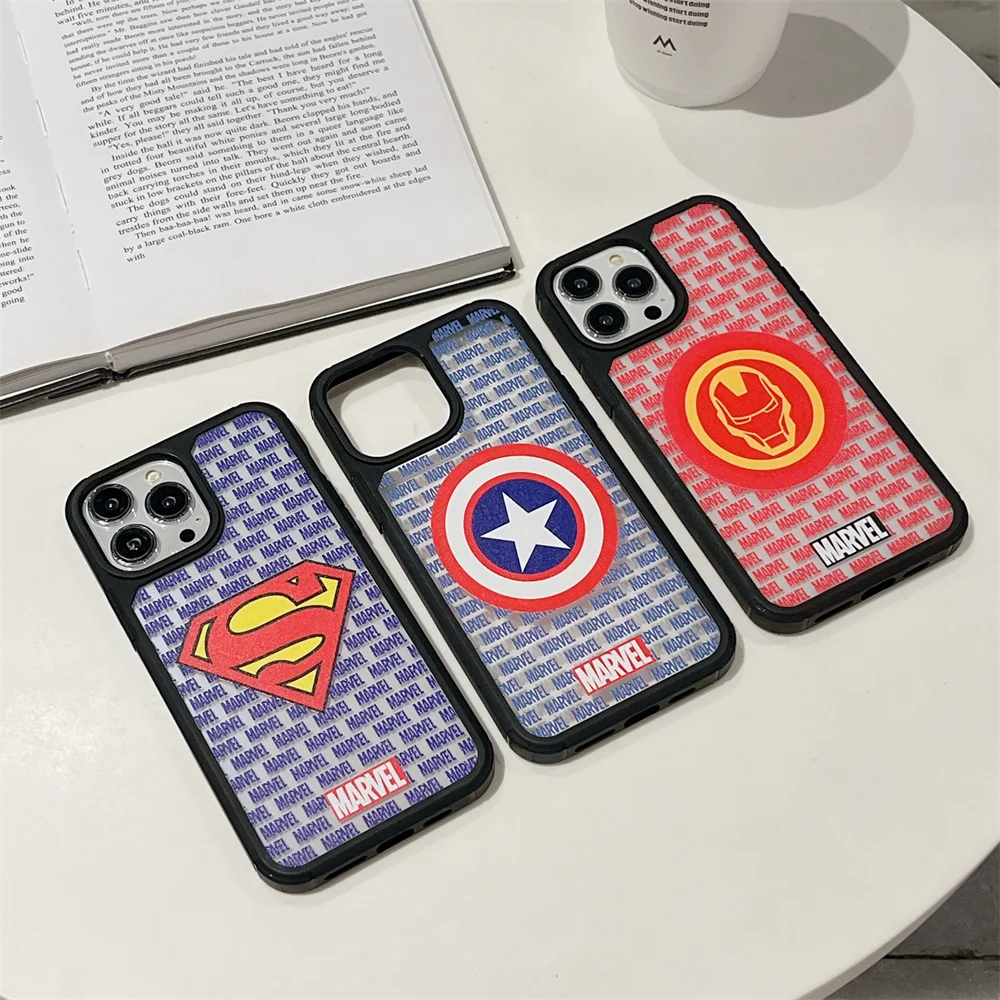 Marvels Superman Ironman hone Case for IPhone 16 15 14 13 12 Pro Max 11 Tough Armor Bumper Soft Cover Shockproof