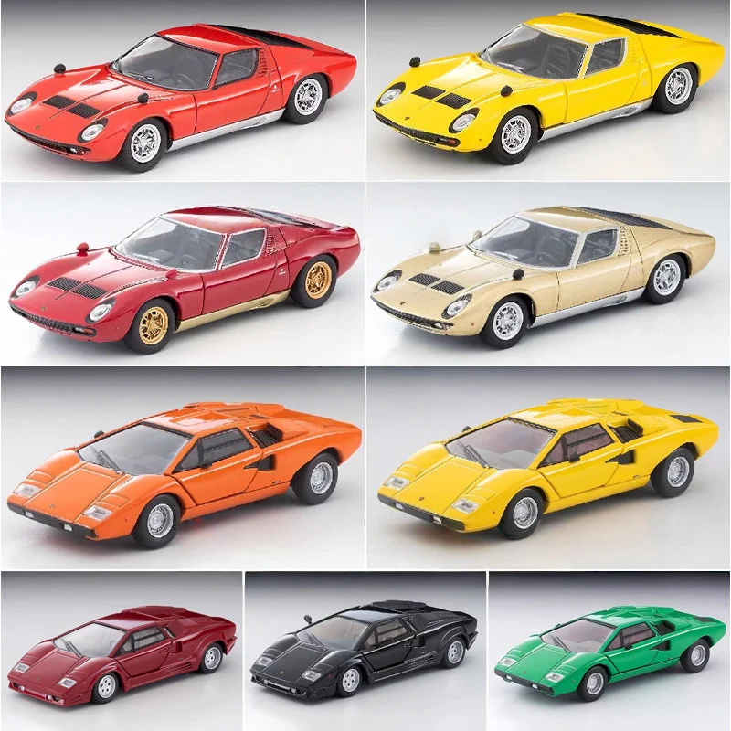 TOMYTEC 1:64 Lamborghini Anniversary Miura SV P400 Countach Cast Alloy Car Model, Boys' Toy, Adult Collection Decoration Item.