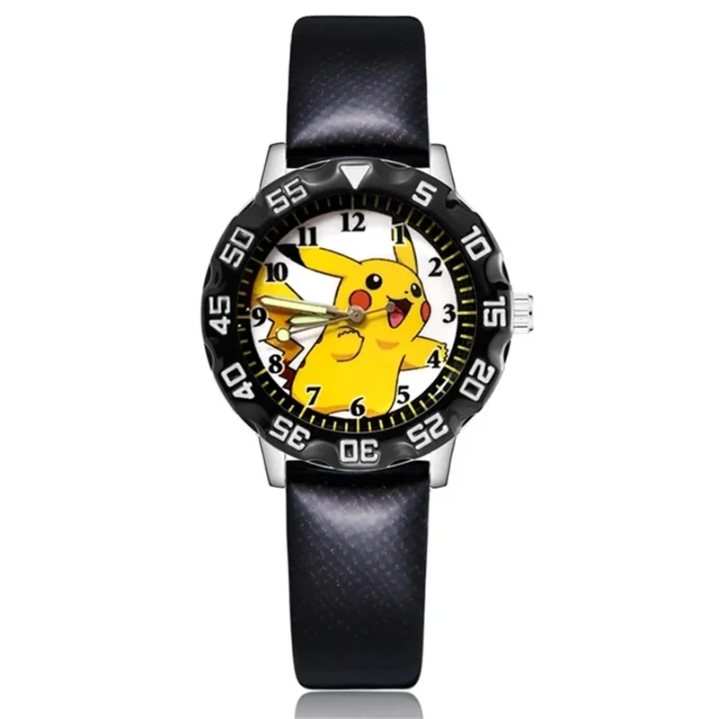 Anime Pokemon Pikachu Children Watch Quartz Leather Wrist Watches Clcok Men Women Watches Wristband Figure Toy Christmas Gifts