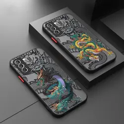 Fashion Dragon Tattoo For Samsung S24 Case S21 FE S22 S23 Plus S10 Funda For Galaxy S24 Ultra Case S9 8 Matte Phone Cover Dragon