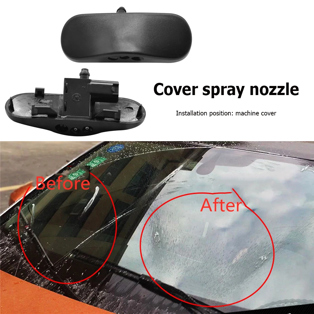 2pcs Water Nozzle Replacement ABS Canopy Water Nozzle Wide Compatibility Windshield Washer Rust Resistance for Audi Accessories