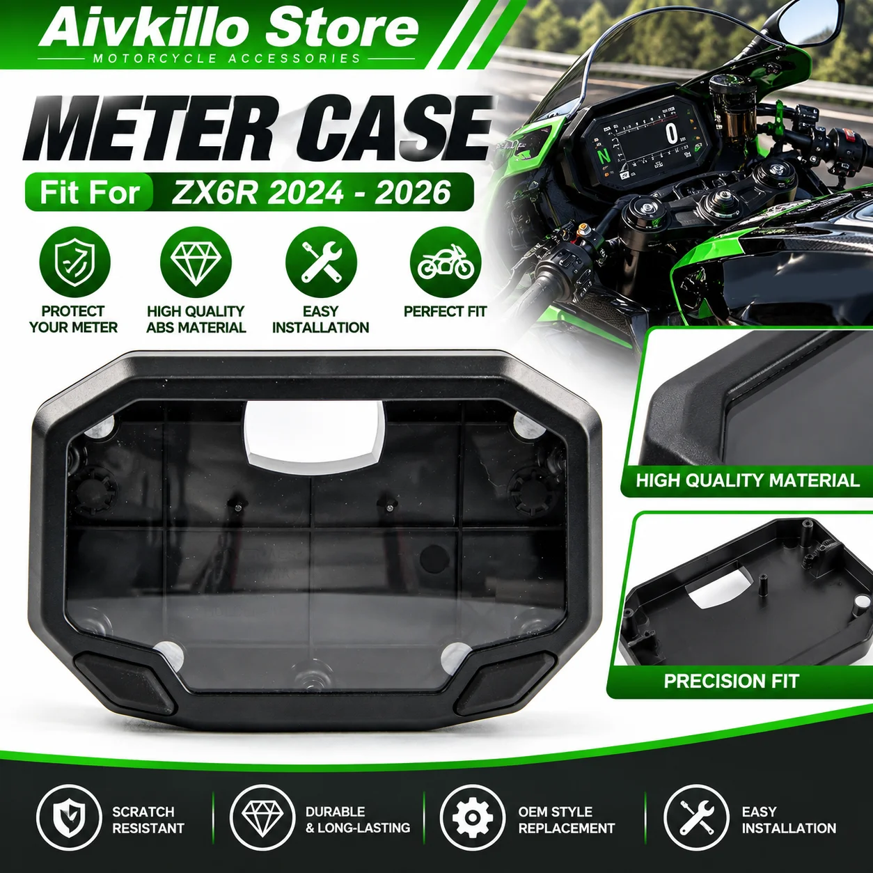 Fit For Kawasaki NINJA ZX6R 2024 - 2026 Speedometer Gauge Case Tachometer Instrument Cover ZX-6R 2025