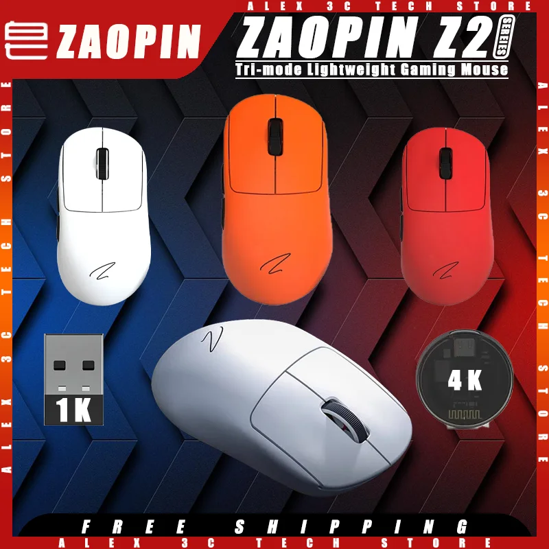 

Zaopin Z2 Gaming Mouse Tri-mode Wireless Paw3395 Sensor Lightweight 4k Polling Rate Customized Gaming Mouse Pc Gamer Accessories