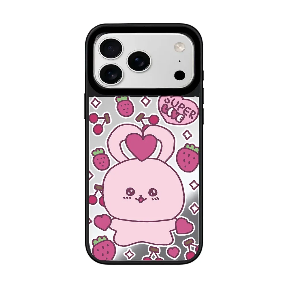 

Strawberry Rabbit Bear Mirror Surface Magnetic Phone Case Cover for IPhone 12 13 14 15 16 17 Pro Max Case for IPhone 17 Air