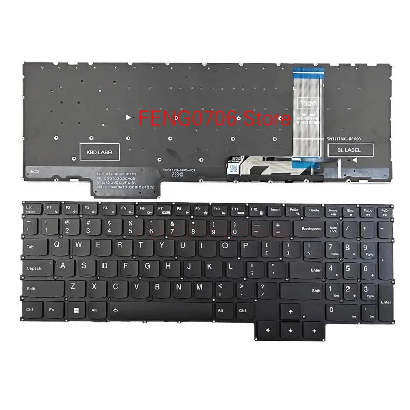 F Новинка для Lenovo LOQ 15ARP9 15IAX9 15IAX9E 15IAX9I 15IRX9 GeekPro G5000 2024 Клавиатура ноутбука США с подсветкой и ключом AI