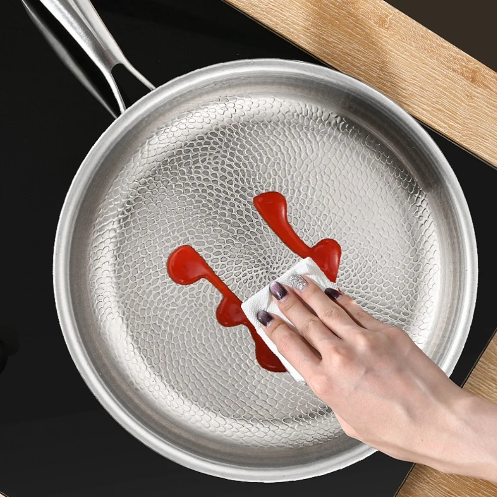 Titanium Hammered Pan with Lid Engineered for Induction Gas Electric and Glass Cooktops Even Heating Without Hot Spots