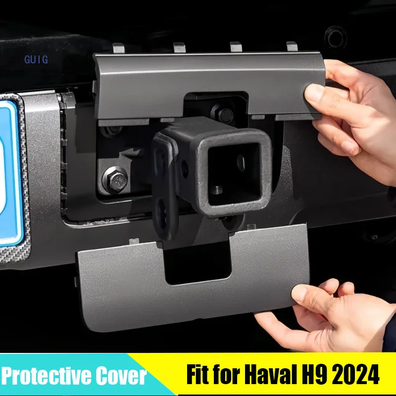 Car Tailgate Trailer Hook Protection Cover for GWM Haval H9 2024 Modified Auto Trailer Hook Cover Car Exterior Accessories