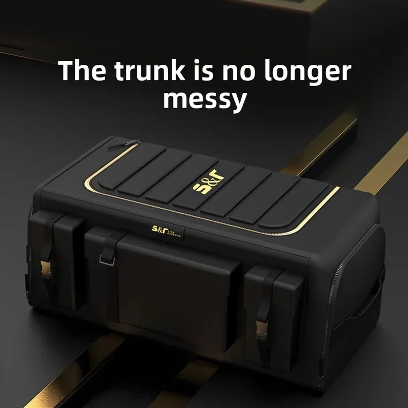 Car Trunk Storage Box Foldable Organizer Complete Car Interior Accessories Set for SUV Sedan Van with Adjustable Compartments