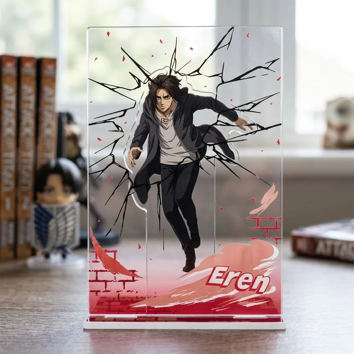 Anime Attack on Titan 15cm Double Acrylic Stand Set, Eren Levi, Anime Peripheral Halloween Party Favor Fans Gift Keychain