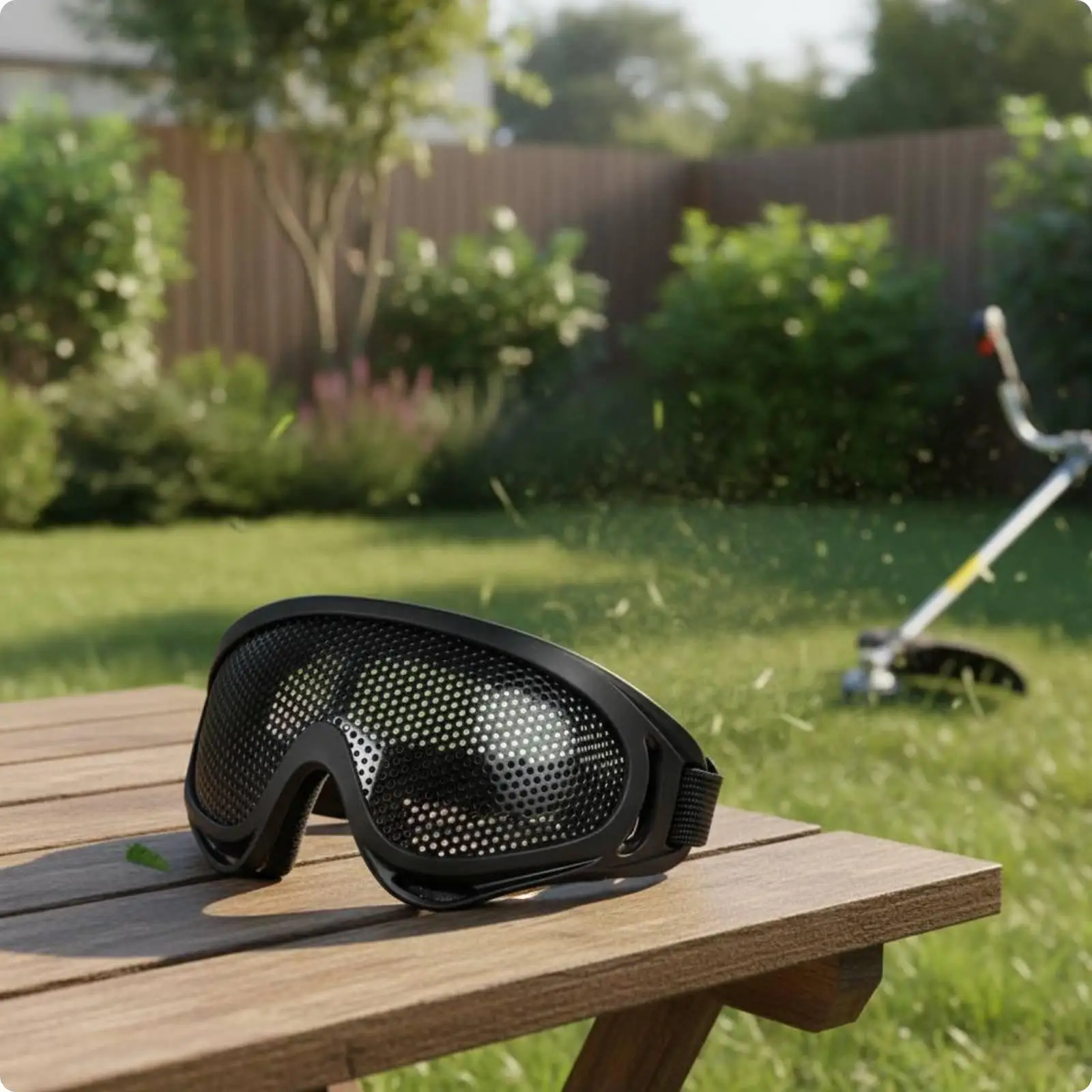 Steel Wire Mesh Lawn Mowing Goggles Anti-dust Safety Eye Protection Glasses for Outdoor Gardening Tasks