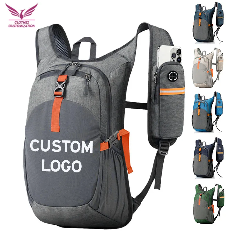 Outdoor Hiking Climbing Backpack Custom Logo Lightweight Breathable Hiking Foldable Storage Bag DIY Logo Cycling Rucksack Print