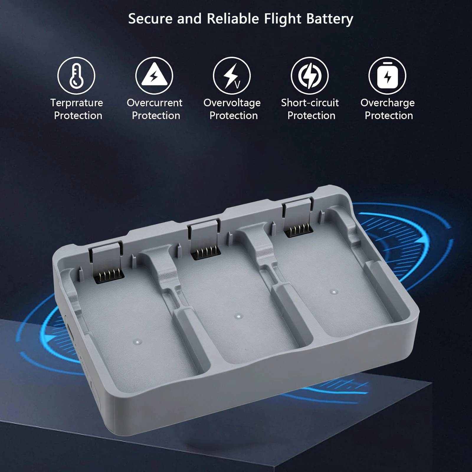 Probty 3-Bay Batterieladegerät für DJI Neo 2 Smart Charging Hub Schnellladung für DJI NEO 2 Drohnenzubehör ﻿ – Detail 7