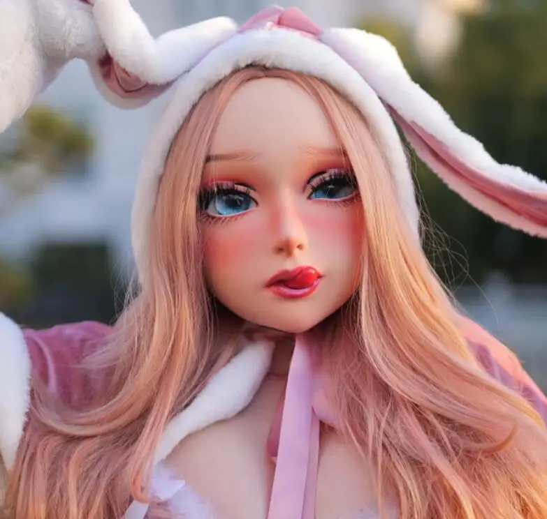 

(Cherrie)Handmade Female/Girl Resin And Latex Hood Full Head Japanese Cartoon Character Cosplay Crossdresser Kigurumi Doll Mask