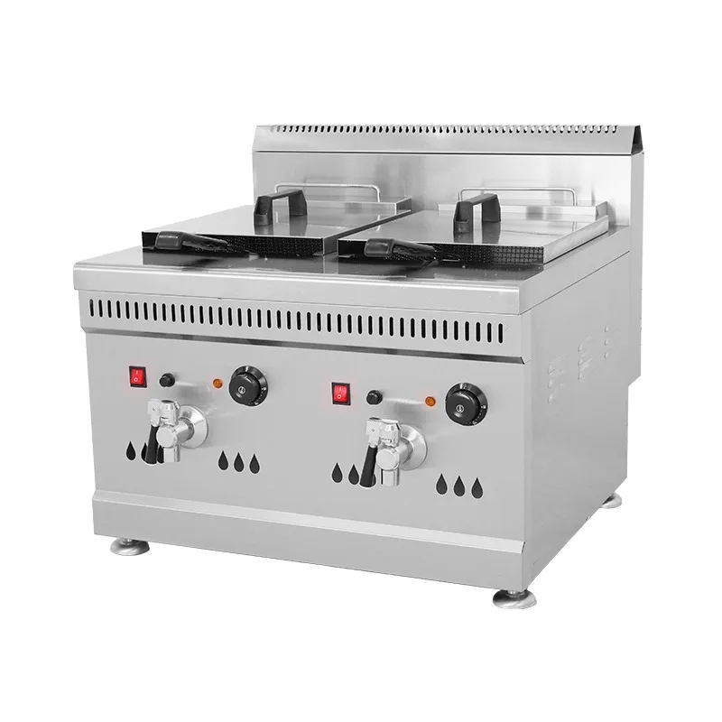 

Commercial single and double tank gas desktop fryer gas fryer desktop